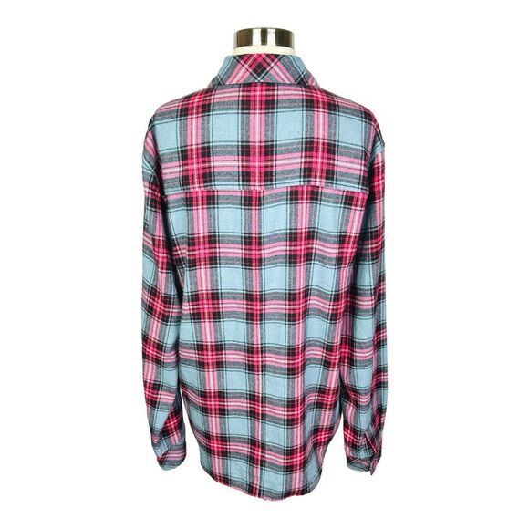 Eleven Paris Plaid Flannel Button Down Shirt - Size Large - Picture 3 of 4